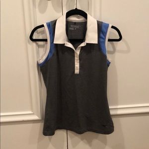 Nike grey blue golf shirt with collar ATHLETIC